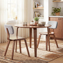 3 Piece Dining Table Set with 2 Padded Dining Chairs and Rubber Wood Table