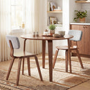 3 Piece Dining Table Set with 2 Padded Dining Chairs and Rubber Wood Table