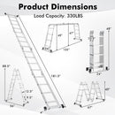 15 Feet Folding Aluminum Ladder with Safe Locking Hinge