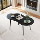 Cloud Shape Coffee Table 39.5 inch Irregular Center Table with Metal Frame