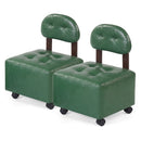 Small Rolling Footrest Stools Set of 2 with Lockable Wheels