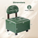 Small Rolling Footrest Stools Set of 2 with Lockable Wheels