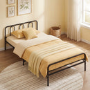 Heavy Duty Metal Twin Foldable Bed Frame with Headboard & Footboard