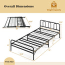 Heavy Duty Metal Twin Foldable Bed Frame with Headboard & Footboard
