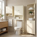 3-Piece Bathroom Cabinet Set with Fluted Doors Over Toilet Corner & Wall Cabinet
