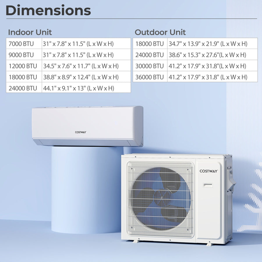 UltrEco Series 24000 BTU 2 Zone 23 SEER2 Mini Split Air Conditioner Wifi Enabled with Heat Pump
