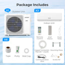 UltrEco Series 24000 BTU 3 Zone 23 SEER2 Mini Split Air Conditioner Wifi Enabled with Heat Pump