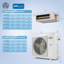 X-Pro 35000 BTU 2 Zone 22.5 SEER2 Concealed Ducted Mini Split AC