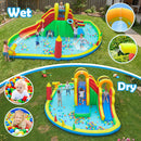 8-in-1 Giant Bounce House with 2 Long Slides and Climbing Walls for Yard Party