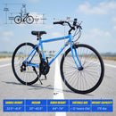 700C Hybrid Bike for Adult with 18-Speed Shimano Drivetrain and Phone Holder