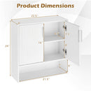 Bathroom Wall Cabinet with 2 Fluted Doors and Open Cube and Adjustable Shelf