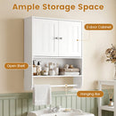 Bathroom Wall Cabinet with Towel Bar and Open Shelf and Adjustable Shelf