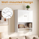 Bathroom Wall Cabinet with Towel Bar and Open Shelf and Adjustable Shelf