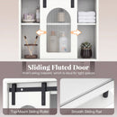 Bathroom Wall Cabinet with Sliding Barn Door and Metal Hanging Bar with 3 Hooks
