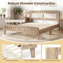Queen Wood Bed Frame with Upholstered Headboard