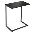 C-shaped Industrial End Table with Metal Frame