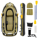 3-Person Inflatable Fishing Boat with Oars and Pump