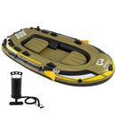 3-Person Inflatable Fishing Boat with Oars and Pump