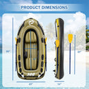 3-Person Inflatable Fishing Boat with Oars and Pump