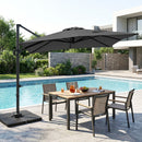 Offset Hanging Patio Umbrella 11x9 ft with 220 lb Base