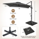 Offset Hanging Patio Umbrella 11x9 ft with 220 lb Base