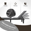 Outdoor Chaise Lounge Chair Set of 2 with 5-Position Backrest