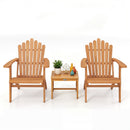 Adirondack Chair Set of 2 with Side Table - Acacia Wood