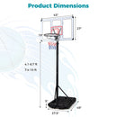 Portable Basketball Hoop Adjustable 4.1-10 Feet with Base