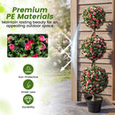 Artificial Triple Ball Rose Topiary Tree 43.5" - Set of 2