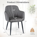 Upholstered Dining Chairs Set of 2 with Curved Back