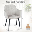 Upholstered Dining Chairs Set of 2 with Curved Back