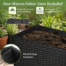 Raised Garden Bed with PE Rattan Wicker and Liner 32"