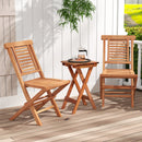 Teak Wood Folding Patio Dining Chairs Set of 2