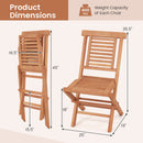 Teak Wood Folding Patio Dining Chairs Set of 2