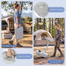 Portable Camping Sink with 4.5 Gal Tank and Rolling Wheels
