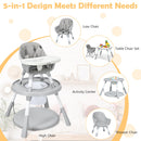 5-in-1 Convertible Baby High Chair with Adjustable Height