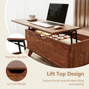 Lift Top Coffee Table with Hidden Storage and Sliding Door