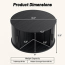 Round Coffee Table with Sliding Tambour Door Storage