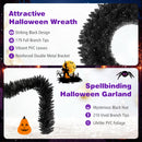 24" Halloween Wreath & 9 FT Garland Set with LED Lights