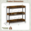 3-Tier Record Player Stand with Power Outlets & Metal Dividers