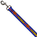 Dog Leash - SUPERMAN/Shield Stripe Blue/Yellow/Red