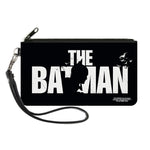 Canvas Zipper Wallet - SMALL - THE BATMAN Movie Batman Silhouette Title Black White