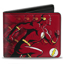 Bi-Fold Wallet - The Flash Running Pose Bolts Trails Reds