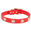 Vegan Leather Dog Collar - Spider-Man Red with Spider Embellishments & Metal Charm