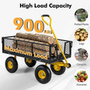 Utility Garden Wagon with 4 Removable Side Panels and 900/1200 LBS Load Capacity