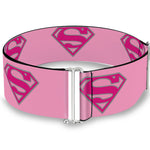 Cinch Waist Belt - Superman Shield Pink