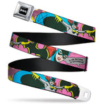 Batman Black/Silver Seatbelt Belt - BATGIRL-IS SHE HERO OR VILLAIN? w/Batgirl in Action Webbing