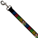 Dog Leash - JUSTICE LEAGUE OF AMERICA w/Superhero Blocks Black/Multi Color