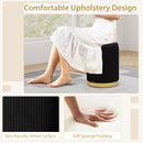 Velvet/Linen Fabric Storage Ottoman Set of 2