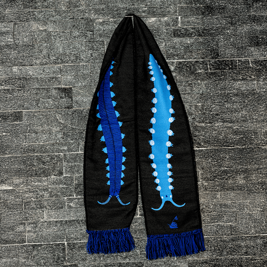 Indigo Velvet Worm Scarf